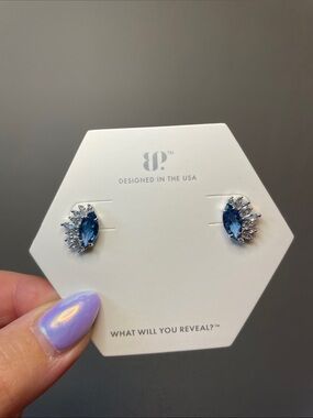 Bomb Party "Flames of Fire" RBP8210 Blue Zircon on Rhodium $120 MSRP